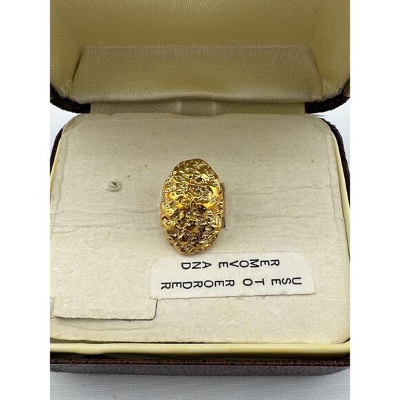 Vintage Krementz Gold Tone Oval Nugget Tie Tac New Old Stock In Original Box - Picture 4 of 9